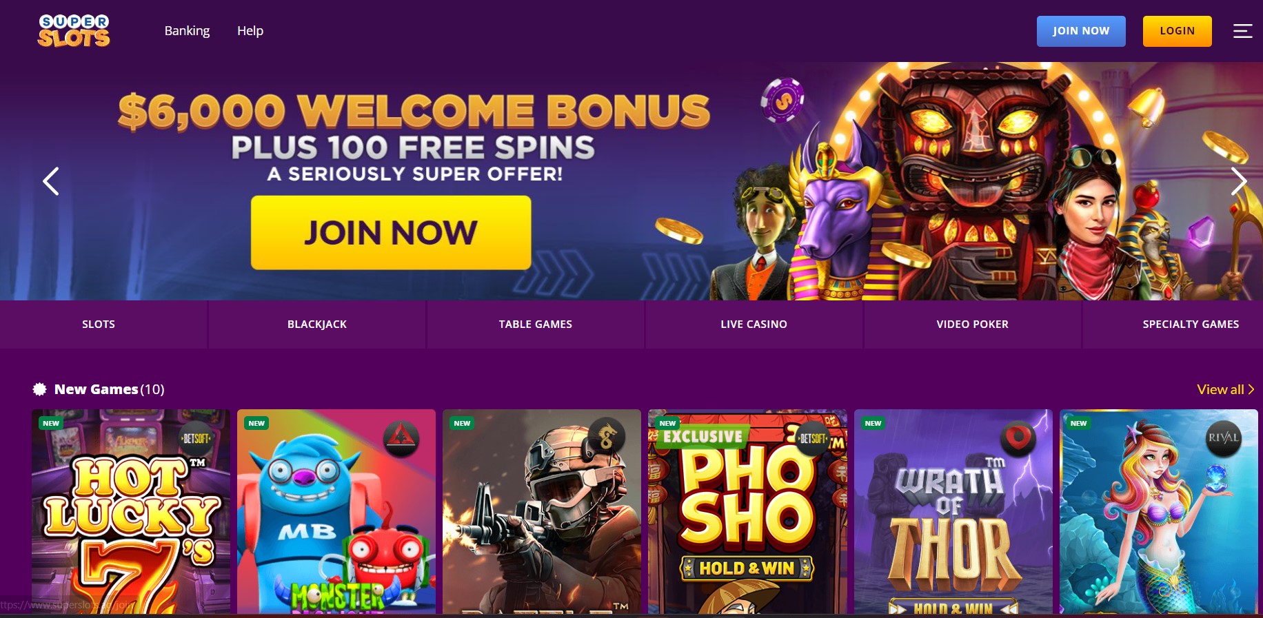 Super Slots Casino сайт