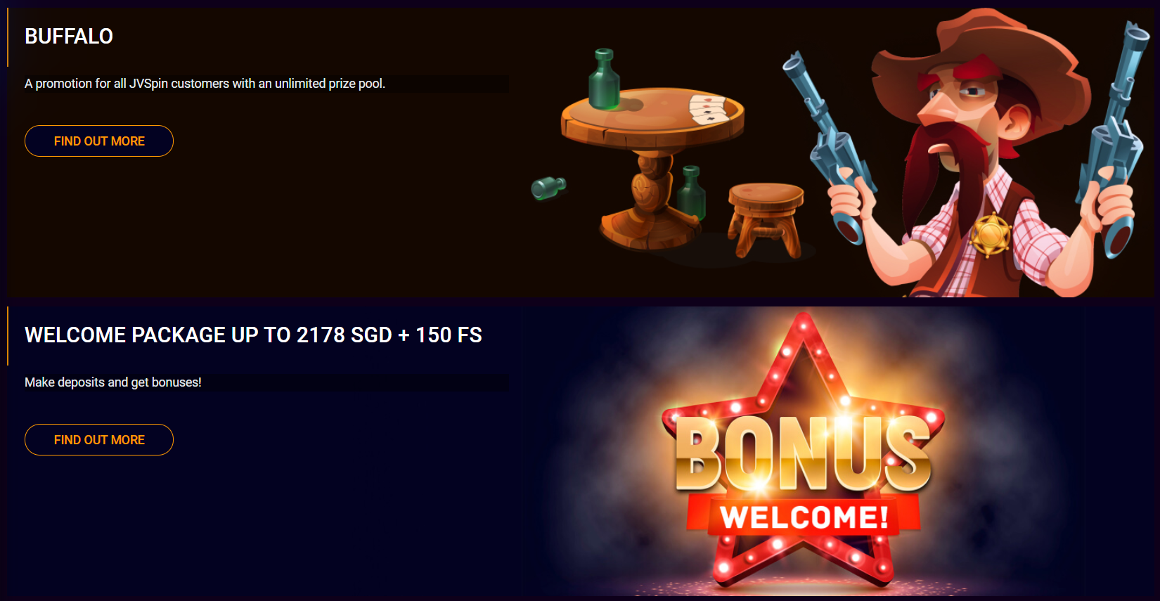 Jv spin casino-da bonuslar və promosyonlar